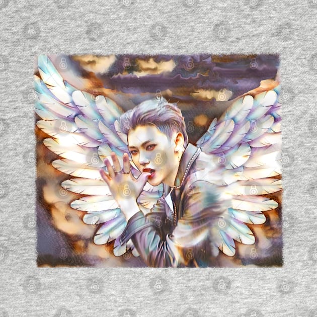 K-pop Stray Kids Felix Angel Wings Fan Art by ArtFulArts